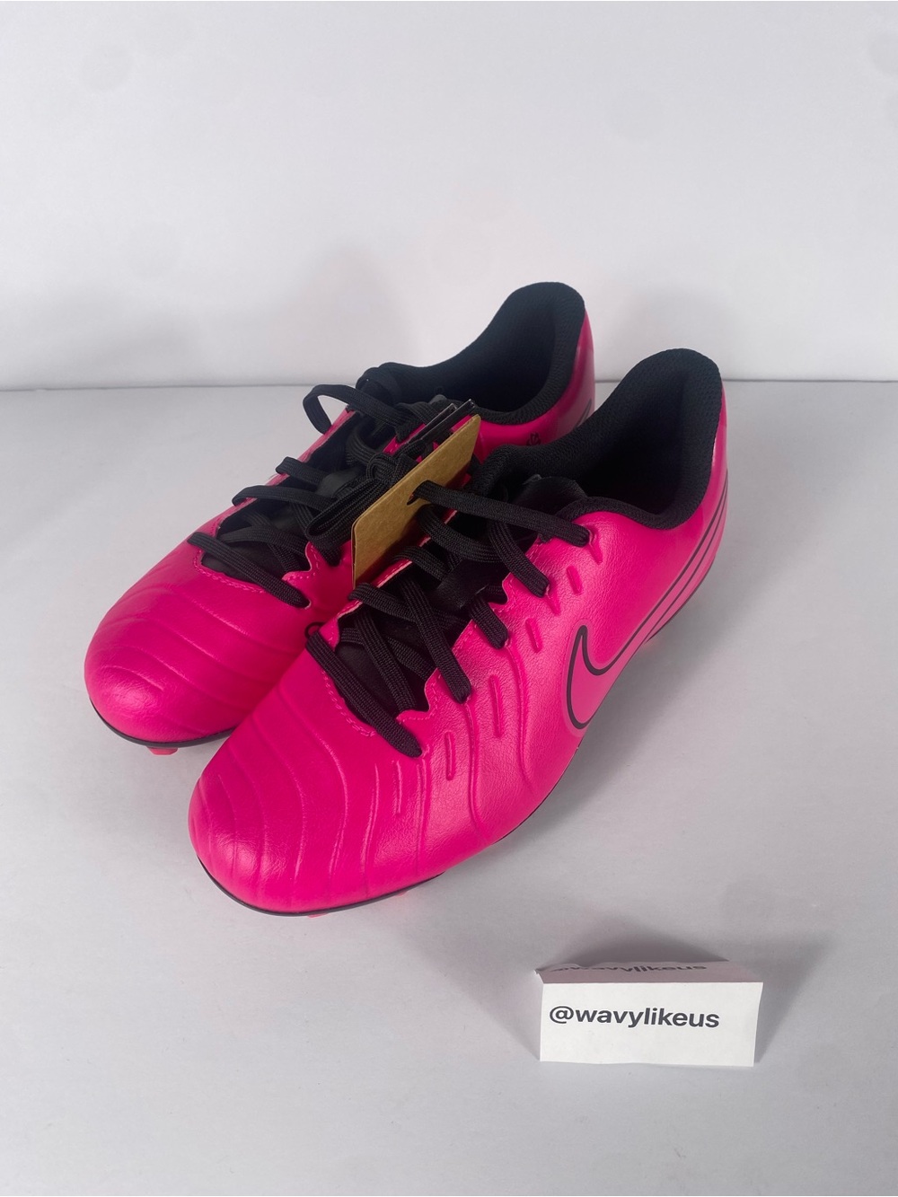 Nike JR Tiempo Legend Size 4.5Y Club FG/MG Pink Black Soccer Cleats DV4352-600